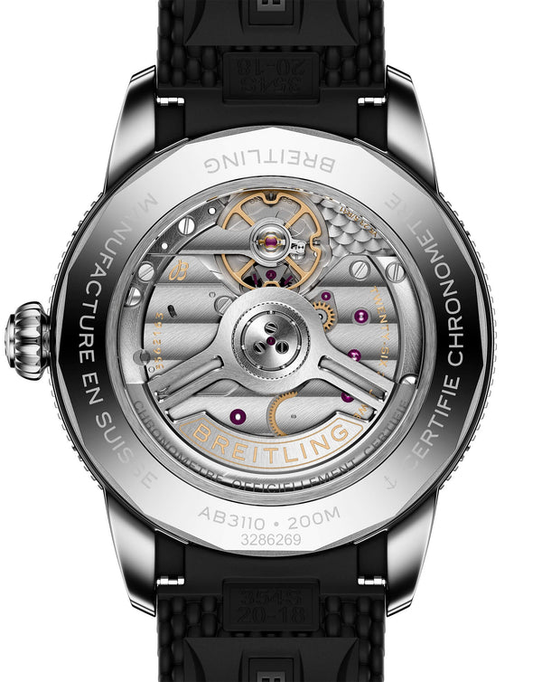 Cortina Breitling Superocean Heritage B31 Automatic 40mm Steel Case Black Dial Rubber Deployant Buckle