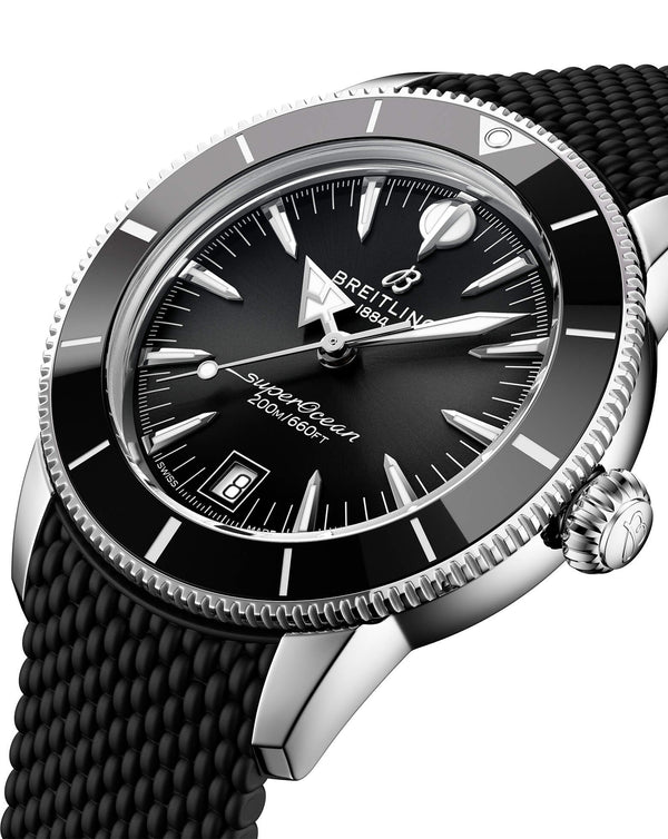 Cortina Breitling Superocean Heritage B31 Automatic 40mm Steel Case Black Dial Rubber Deployant Buckle
