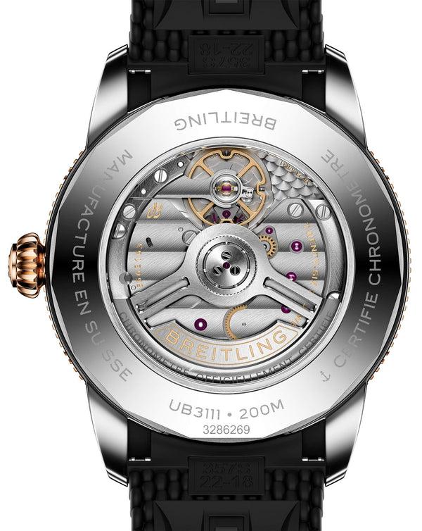 Cortina Breitling Superocean Heritage B31 Automatic 42mm Steel & Red Gold Case Black Dial Rubber Deployant Strap