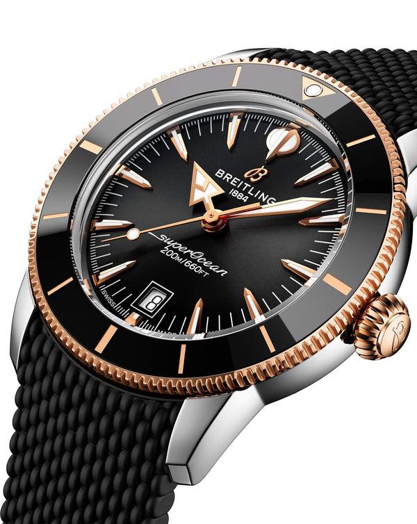 Cortina Breitling Superocean Heritage B31 Automatic 42mm Steel & Red Gold Case Black Dial Rubber Deployant Strap
