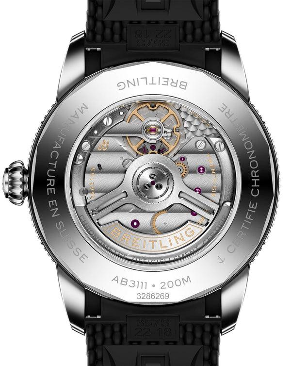 Cortina Breitling Superocean Heritage B31 Automatic 42mm Steel Case Black Dial Rubber Deployant Strap