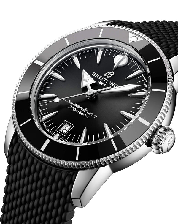 Cortina Breitling Superocean Heritage B31 Automatic 42mm Steel Case Black Dial Rubber Deployant Strap
