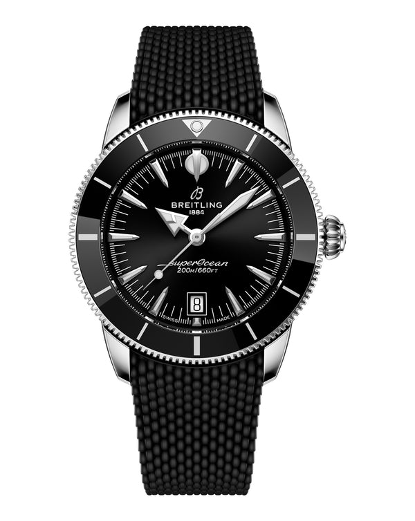 cortina Breitling Superocean Heritage B31 Automatic 42mm Steel Case Black Dial Rubber Deployant Strap