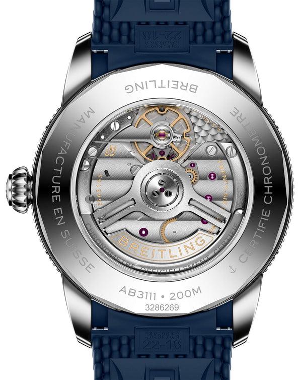 Cortina Breitling Superocean Heritage B31 Automatic 42mm Steel Case Blue Dial Rubber Deployant Strap