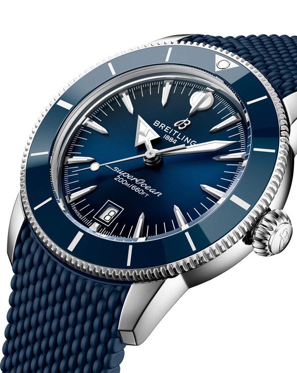 Cortina Breitling Superocean Heritage B31 Automatic 42mm Steel Case Blue Dial Rubber Deployant Strap