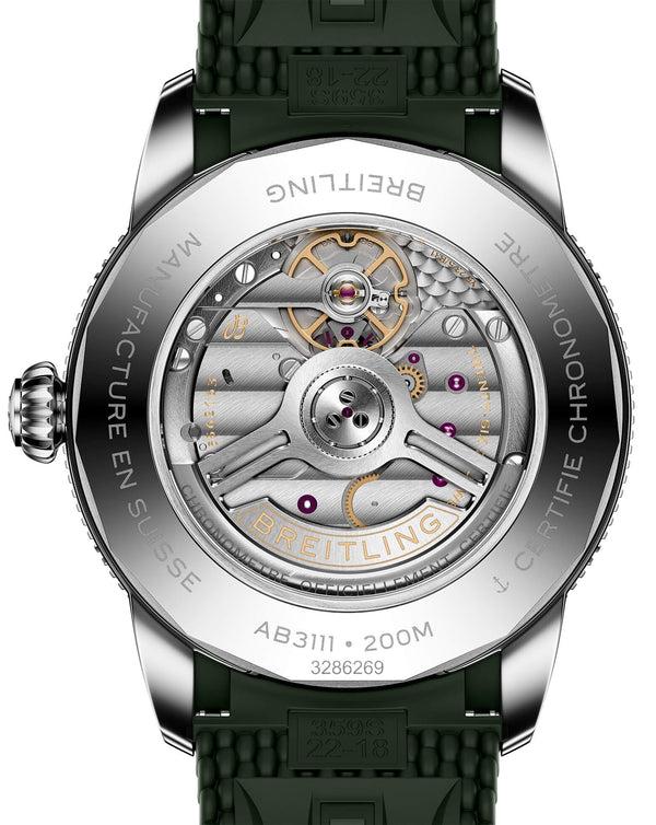 Cortina Breitling Superocean Heritage B31 Automatic 42mm Steel Case Green Dial Rubber Deployant Strap