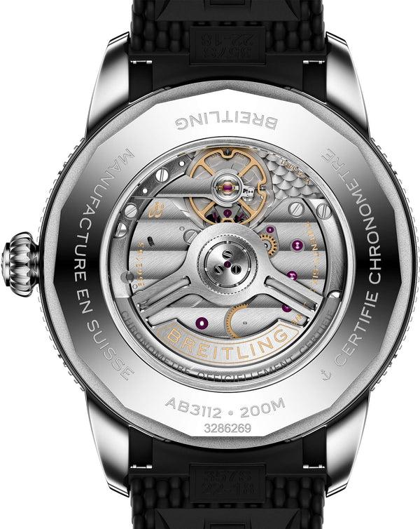 Cortina Breitling Superocean Heritage B31 Automatic 44mm Steel Case Black Dial Rubber Deployant Strap