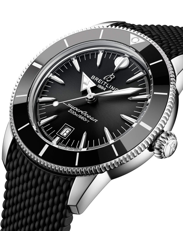 Cortina Breitling Superocean Heritage B31 Automatic 44mm Steel Case Black Dial Rubber Deployant Strap