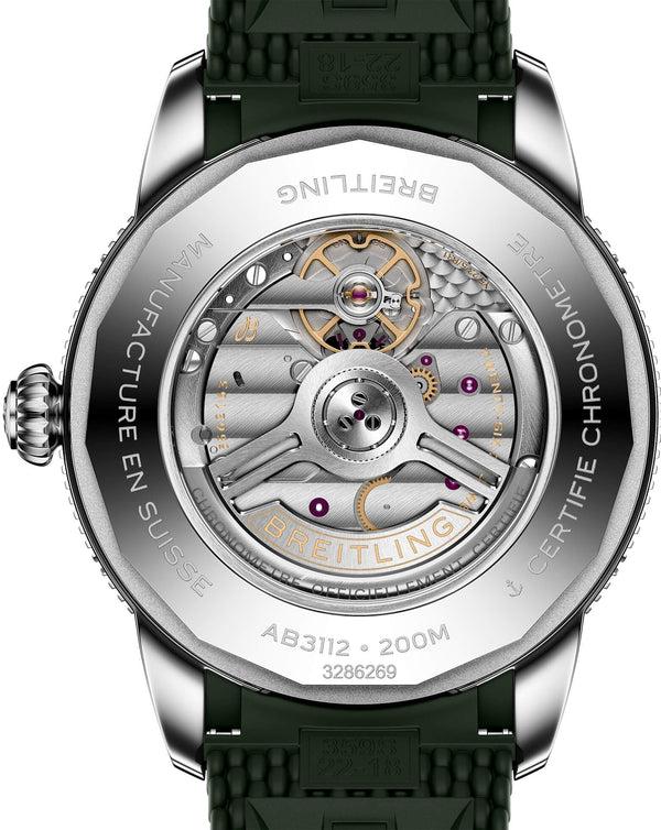 Cortina Breitling Superocean Heritage B31 Automatic 44mm Steel Case Green Dial Rubber Deployant Buckle