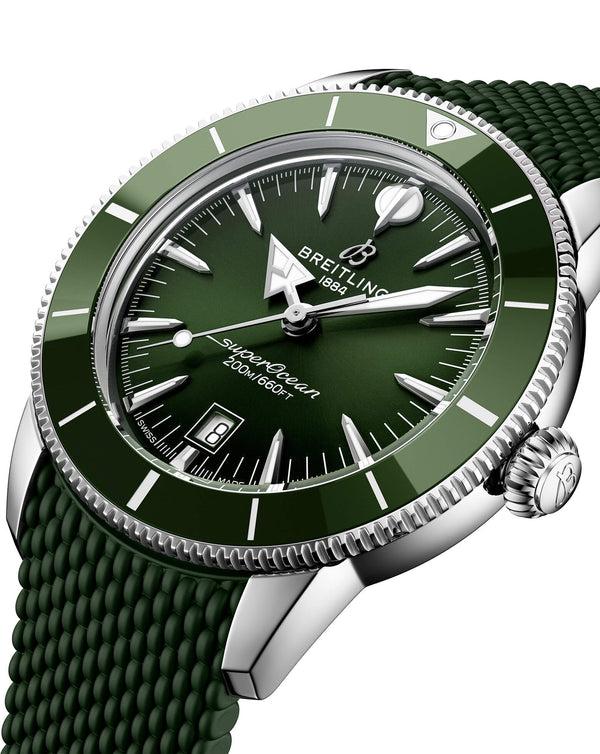 Cortina Breitling Superocean Heritage B31 Automatic 44mm Steel Case Green Dial Rubber Deployant Buckle