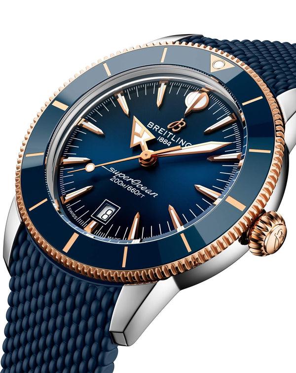 Cortina Breitling Superocean Heritage B31 Automatic 44mm Steel & Red Gold Case Blue Dial Rubber Deployant Strap
