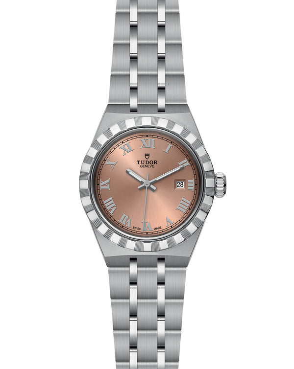 Cortina TUDOR Royal 28mm Steel Case Salmon Dial