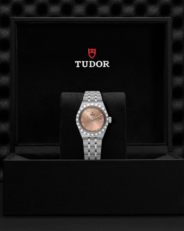 Cortina TUDOR Royal 28mm Steel Case Salmon Dial