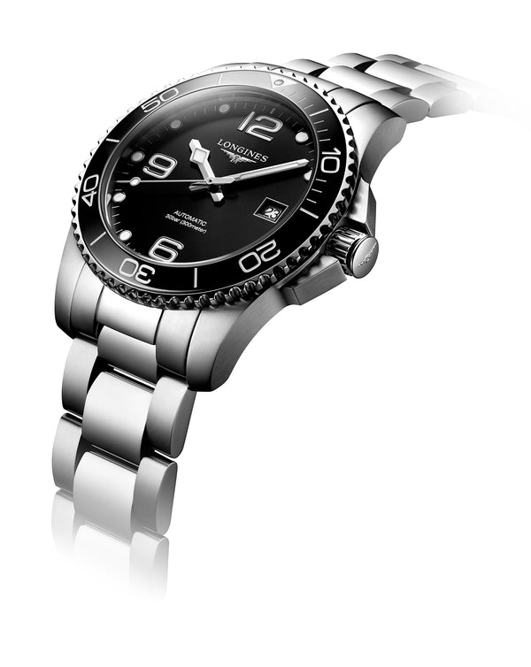 Cortina Longines Hydroconquest Automatic 41mm Black Dial Steel Strap