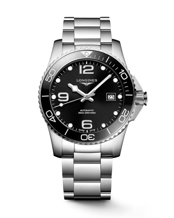 cortina Longines Hydroconquest Automatic 41mm Black Dial Steel Strap cortina Longines Hydroconquest Automatic 41mm Black Dial Steel Strap
