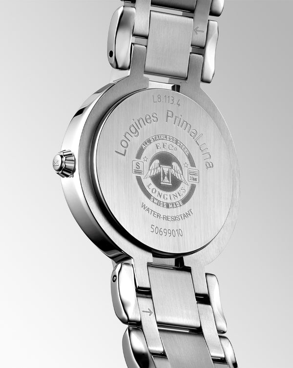Cortina Longines Primaluna Auto 30mm White Mother Of Pearl Dial Stainless Steel