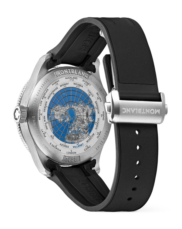 Cortina Montblanc 1858 GMT 42mm Black Dial Black Rubber Strap