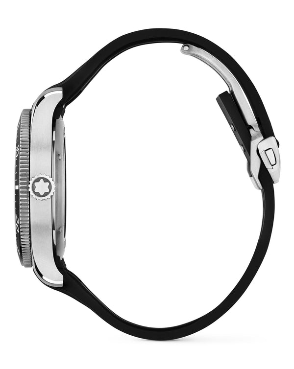 Cortina Montblanc 1858 Iced Sea Automatic Date 41mm Black Dial Black Rubber Strap