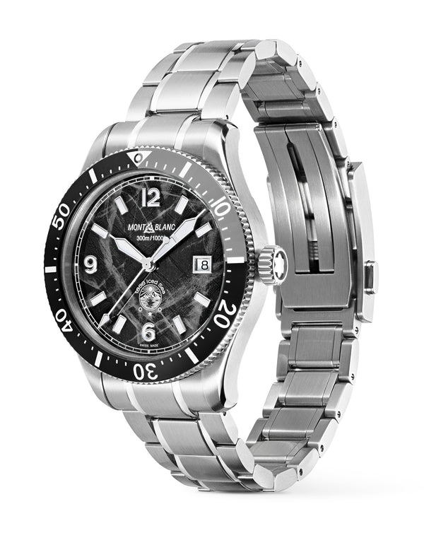Cortina Montblanc 1858 Iced Sea Automatic Date 41mm Black Dial Steel Bracelet