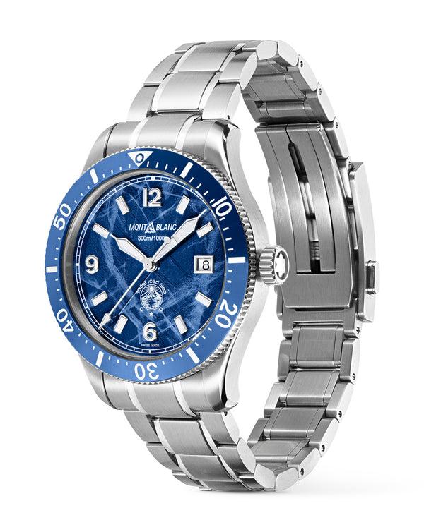 Cortina Montblanc 1858 Iced Sea Automatic Date 41mm Blue Dial Steel Bracelet