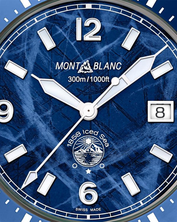 Cortina Montblanc 1858 Iced Sea Automatic Date 41mm Blue Dial Steel Bracelet