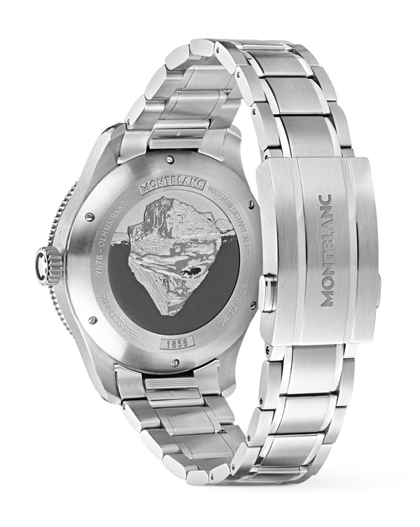 Cortina Montblanc 1858 Iced Sea Automatic Date 41mm Green Dial Steel Bracelet