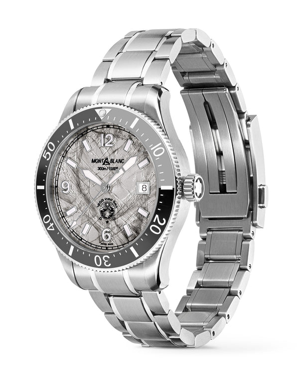 Cortina Montblanc 1858 Iced Sea Automatic Date 41mm Grey Dial Steel Bracelet