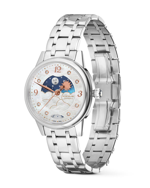 Cortina Montblanc Bohéme Day & Night 30 Mm Mother-of-Pearl Dial Steel Bracelet