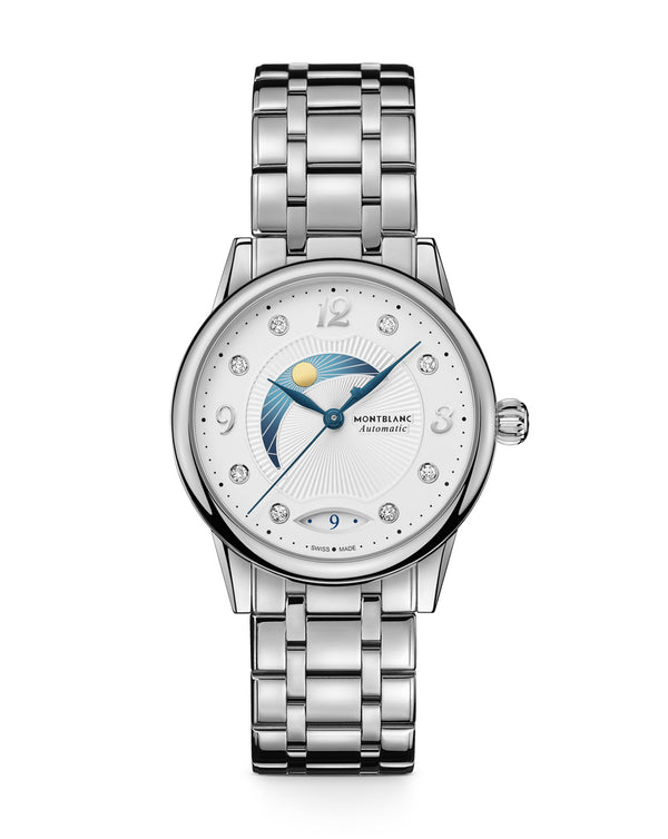 cortina Montblanc Bohème Day & Night 34mm Silver-White Dial Steel Bracelet cortina Montblanc Bohème Day & Night 34mm Silver-White Dial Steel Bracelet