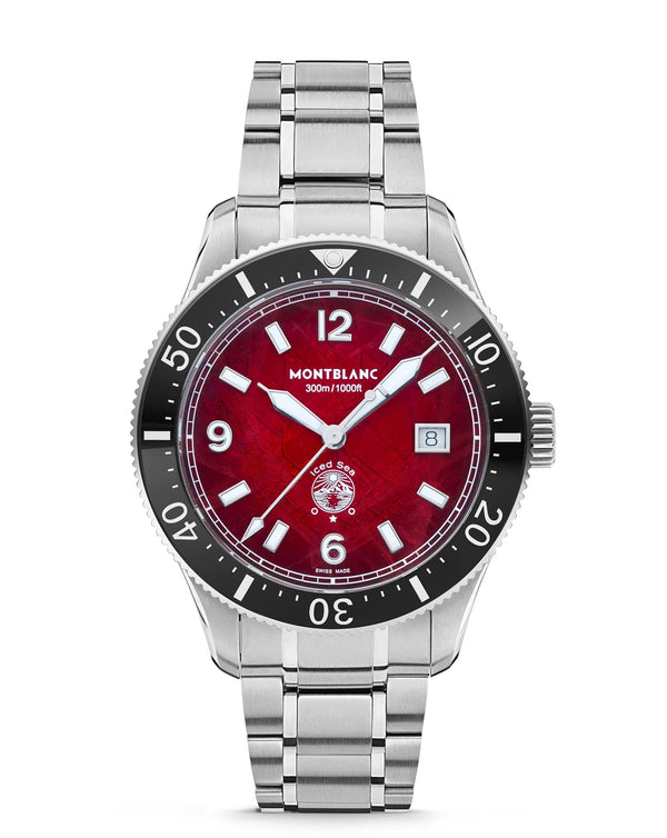 cortina Montblanc Iced Sea Automatic Date 41mm Burgundy-tone Dial cortina Montblanc Iced Sea Automatic Date 41mm Burgundy-tone Dial