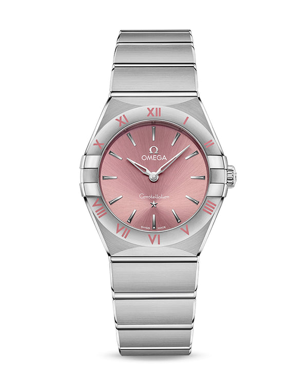 cortina OMEGA Constellation Quartz 28mm Steel Case Pink Dial Steel Bracelet cortina OMEGA Constellation Quartz 28mm Steel Case Pink Dial Steel Bracelet