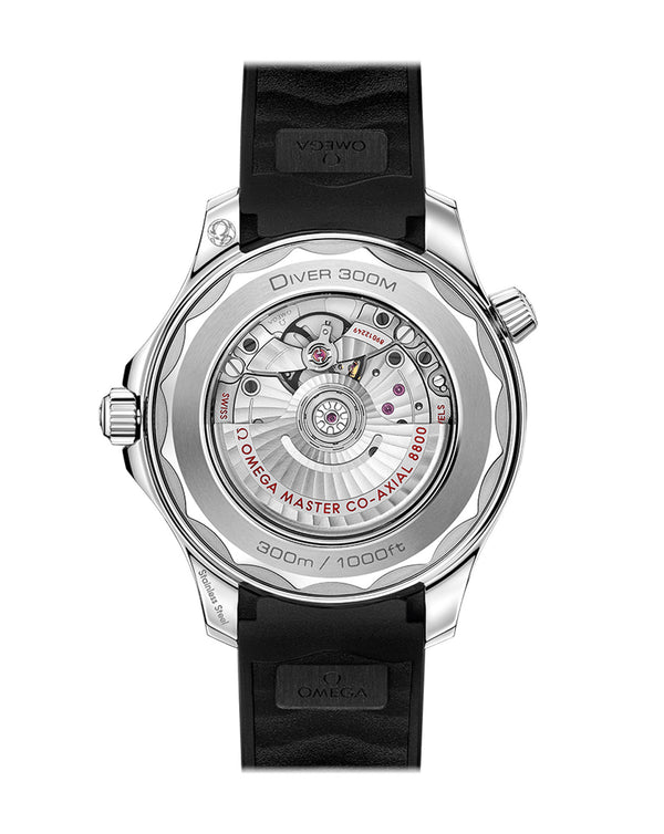 Cortina OMEGA Seamaster Diver 300M Co‑Axial Master Chronometer 42mm Steel Case Black Dial Black Rubber Strap