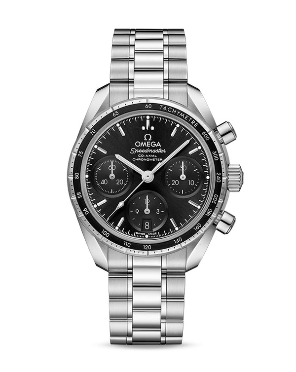 cortina OMEGA Speedmaster 38 Co-Axial 38mm Black Dial Steel Bracelet
