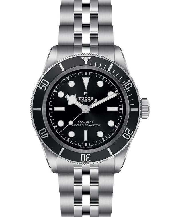 Cortina TUDOR Black Bay 41mm Steel Case Steel Bracelet Black Dial With Silver-coloured Applied Hour Markers