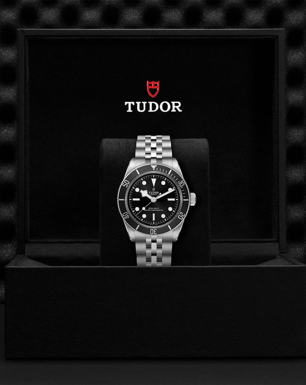 Cortina TUDOR Black Bay 41mm Steel Case Steel Bracelet Black Dial With Silver-coloured Applied Hour Markers