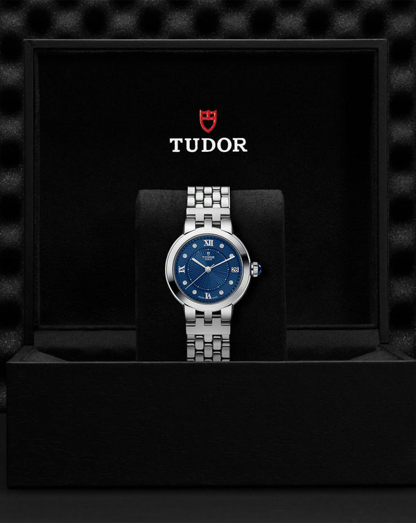 Cortina TUDOR Clair De Rose 34mm Steel Case Diamond Set Dial