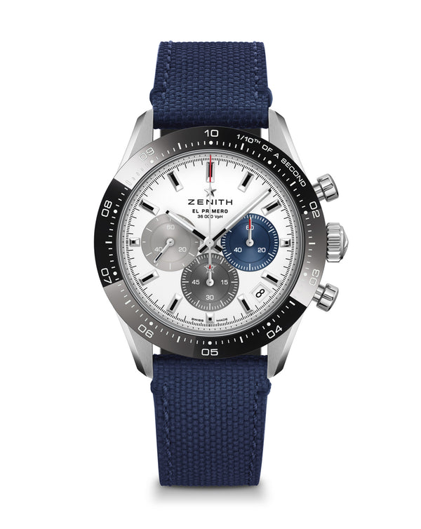 cortina ZENITH Chronomaster Sport 41mm White Dial Blue Rubber Strap cortina ZENITH Chronomaster Sport 41mm White Dial Blue Rubber Strap