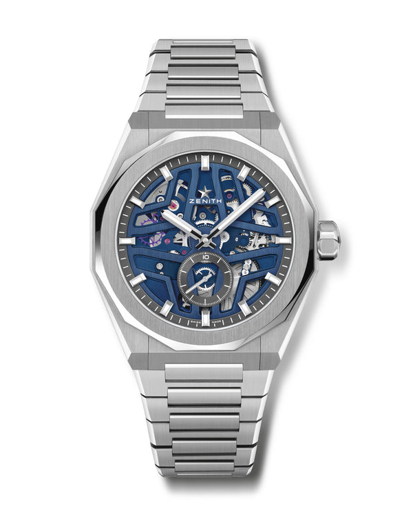 cortina ZENITH Defy Skyline Skeleton 41mm Blue Dial Steel Bracelet cortina ZENITH Defy Skyline Skeleton 41mm Blue Dial Steel Bracelet