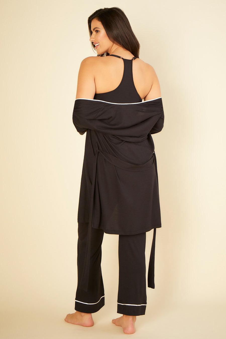 Cosabella Bella Curvy 3 Piece Pajama Set With Robe