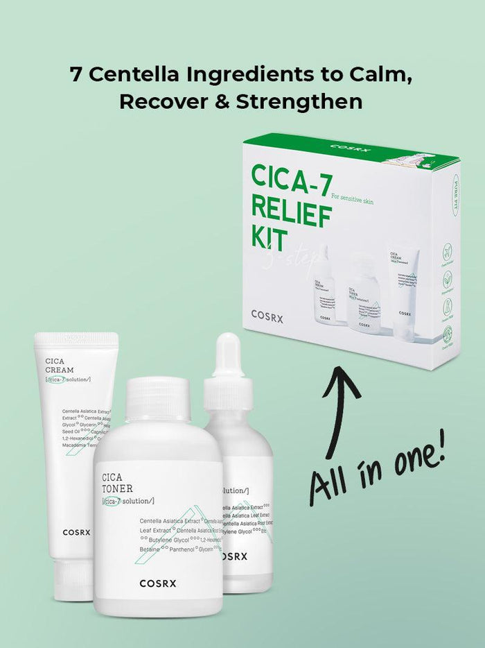 Cosrx CICA-7 RELIEF KIT- 3 Step