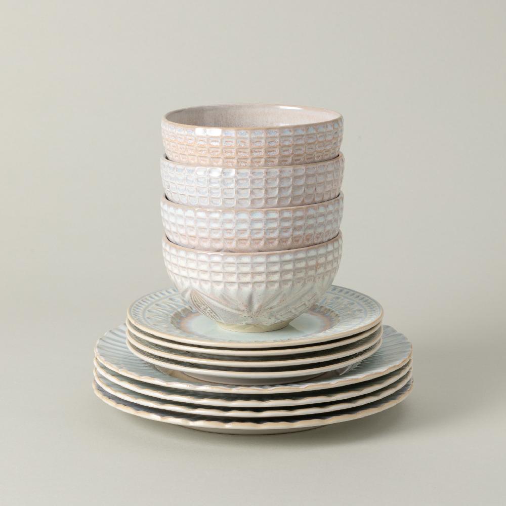 costa nova 12-piece Dinnerware Set with Bowl Cristal