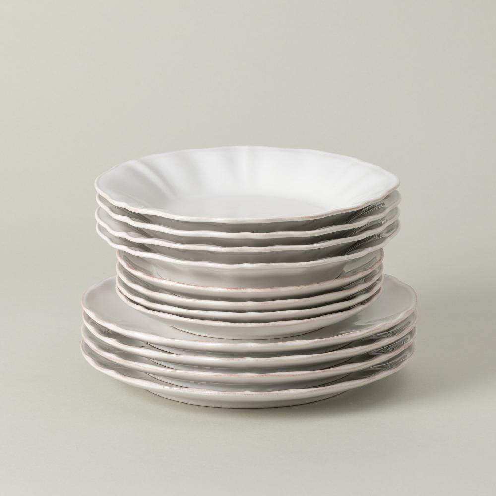 costa nova 12-piece Dinnerware Set with Pasta Plate Alentejo