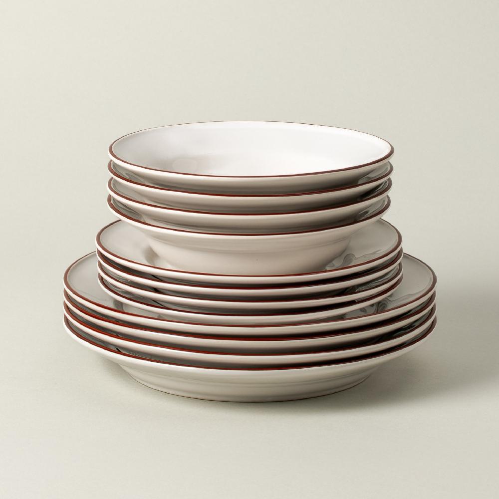 costa nova 12-piece Dinnerware Set with Pasta Plate Beja