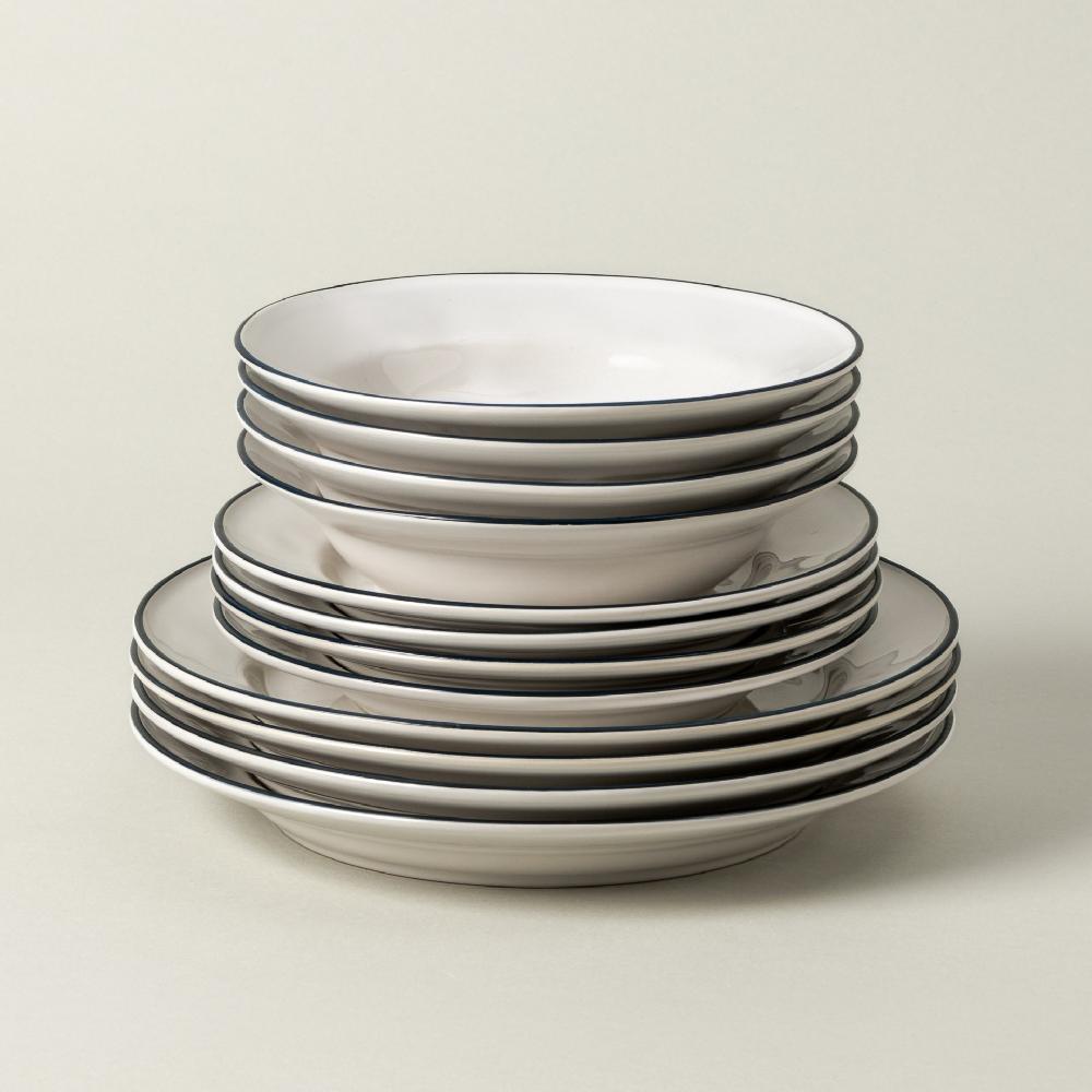 costa nova 12-piece Dinnerware Set with Pasta Plate Beja