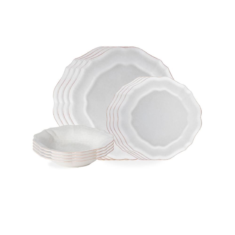 costa nova 12-piece Dinnerware Set with Pasta Plate Impressions Casafina by COSTA NOVA