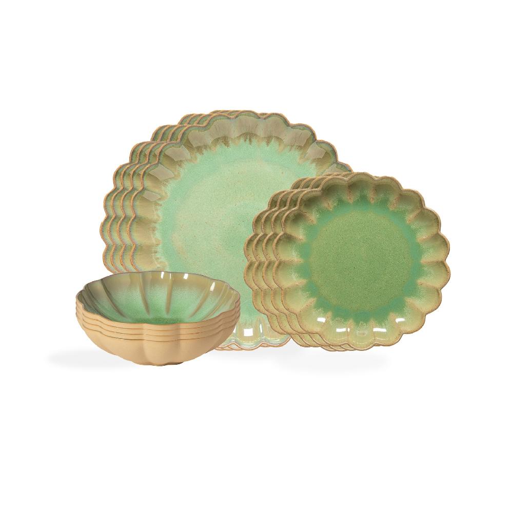 costa nova 12-piece Dinnerware Set with Pasta Plate Marrakesh