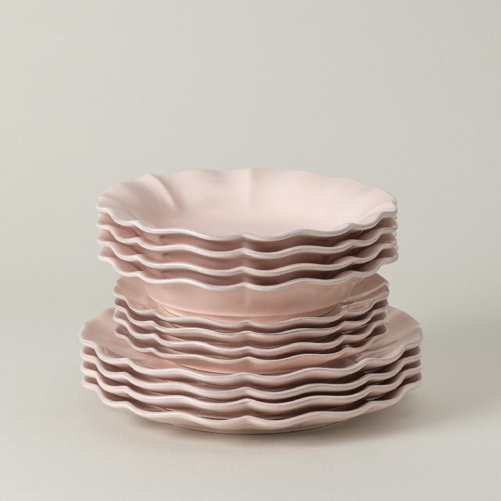 costa nova 12-piece Dinnerware Set with Pasta Plate Rosa