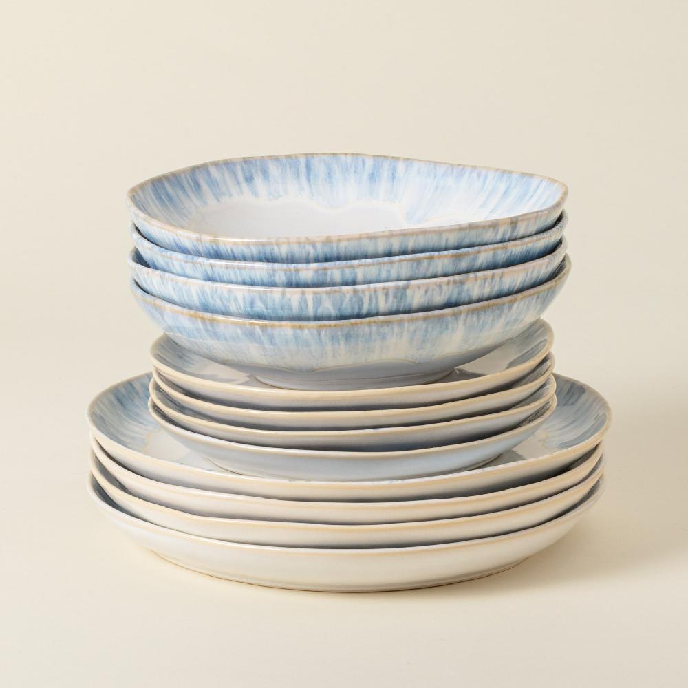 costa nova 12-piece Dinnerware Set with Soup / Pasta Bowl Brisa