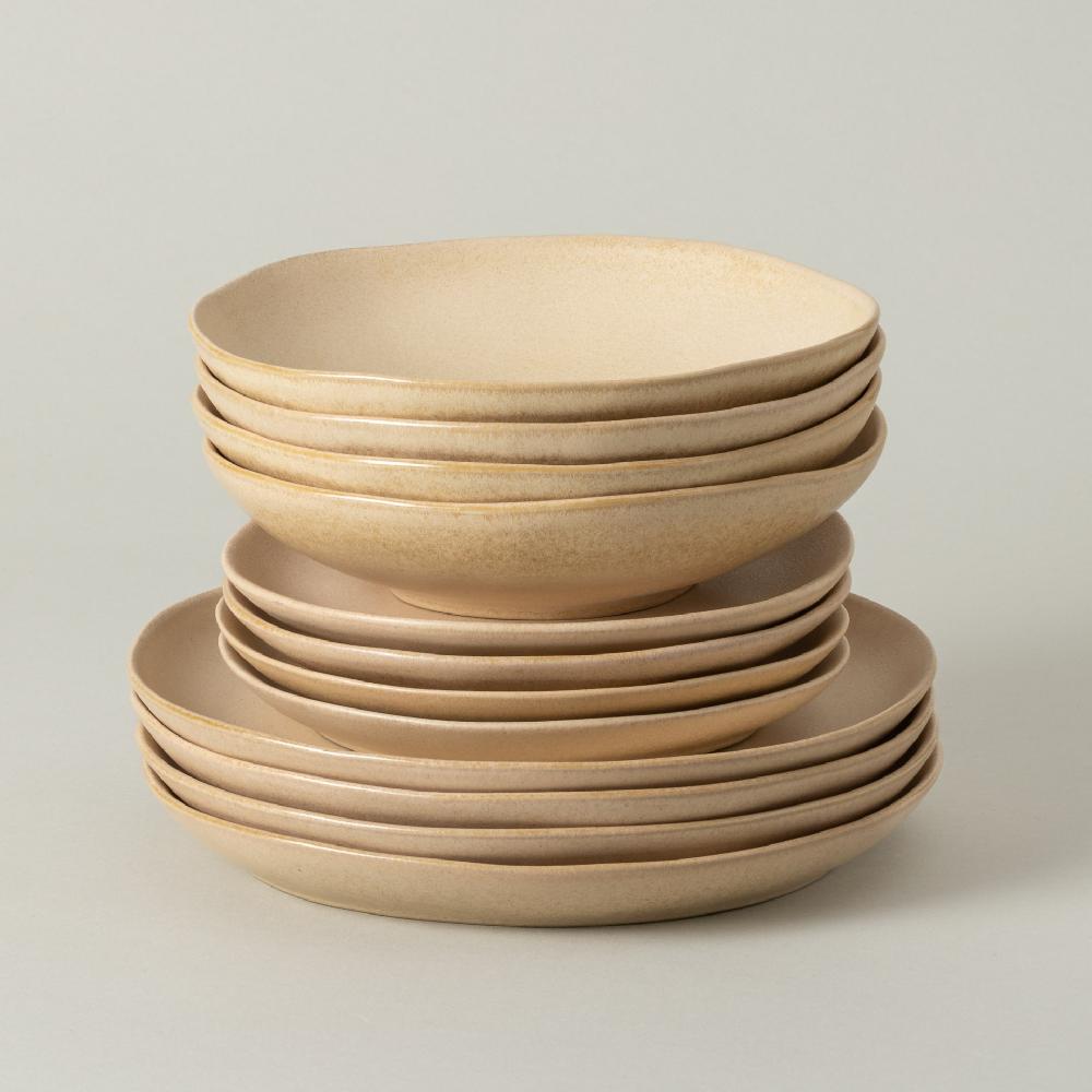 costa nova 12-piece Dinnerware Set with Soup / Pasta Bowl Livia