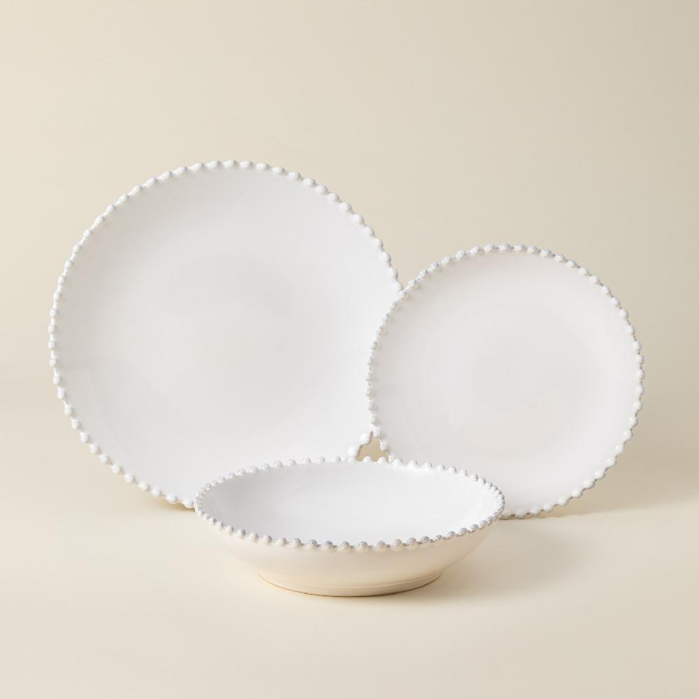 Costa Nova 12-piece Dinnerware Set With Soup / Pasta Bowl Pearl